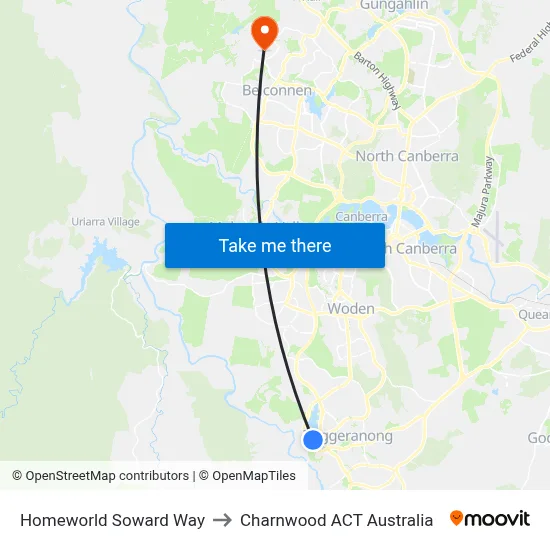 Homeworld Soward Way to Charnwood ACT Australia map