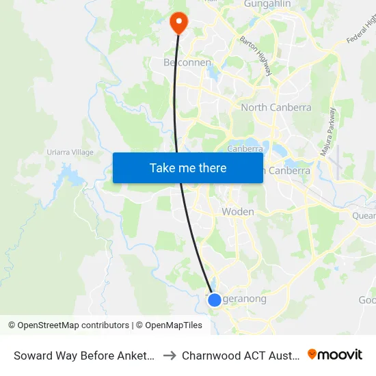 Soward Way Before Anketell St to Charnwood ACT Australia map