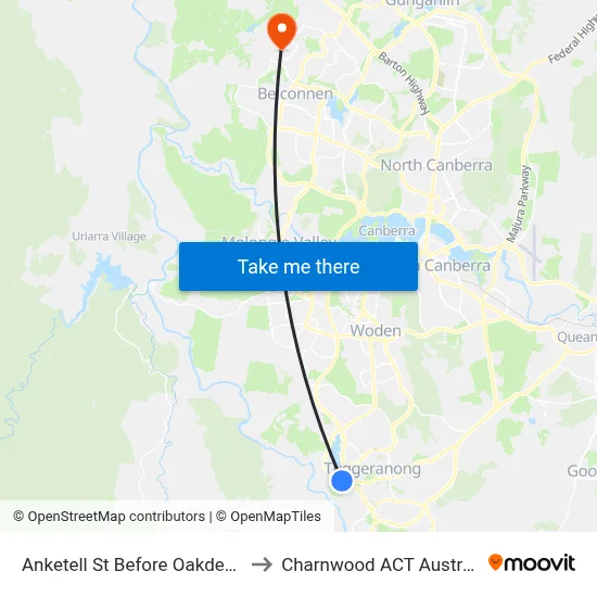 Anketell St Before Oakden St to Charnwood ACT Australia map