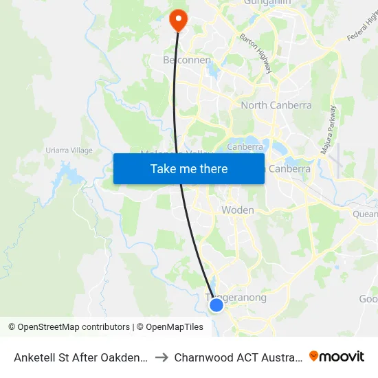 Anketell St After Oakden St to Charnwood ACT Australia map