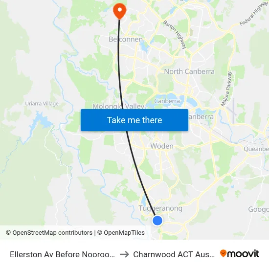 Ellerston Av Before Noorooma St to Charnwood ACT Australia map