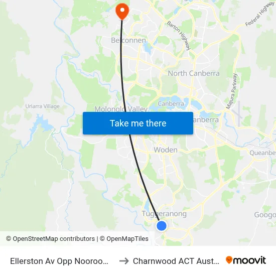Ellerston Av Opp Noorooma St to Charnwood ACT Australia map