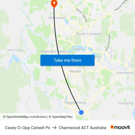 Casey Cr Opp Calwell Ps to Charnwood ACT Australia map