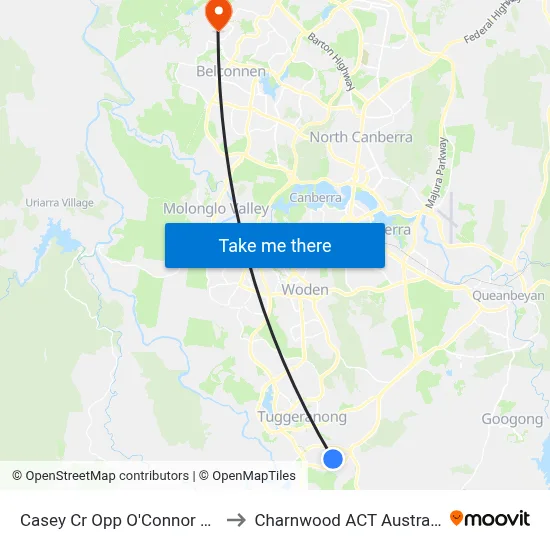 Casey Cr Opp O'Connor Cct to Charnwood ACT Australia map