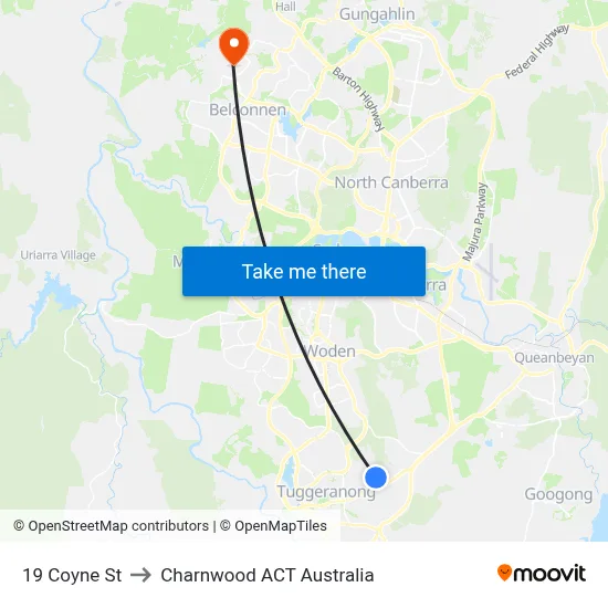 19 Coyne St to Charnwood ACT Australia map