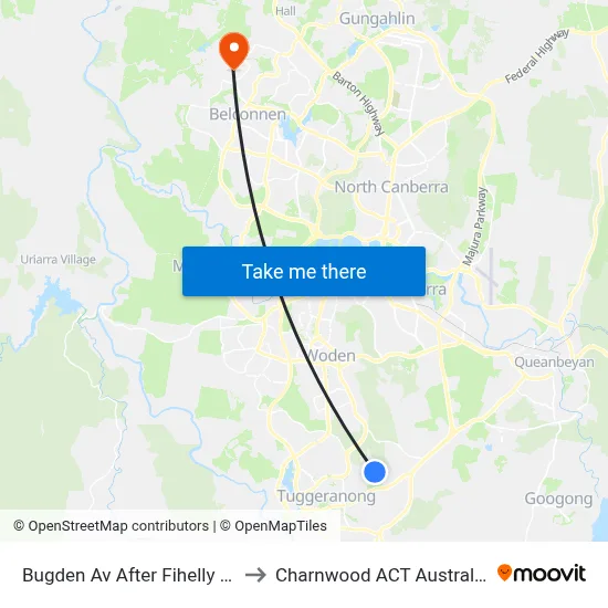 Bugden Av After Fihelly St to Charnwood ACT Australia map
