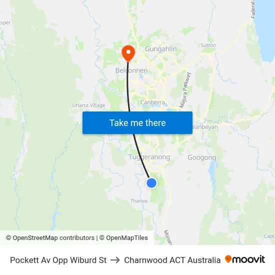 Pockett Av Opp Wiburd St to Charnwood ACT Australia map