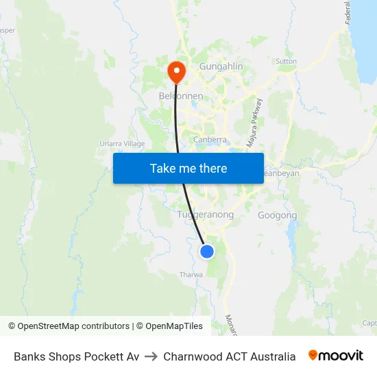 Banks Shops Pockett Av to Charnwood ACT Australia map