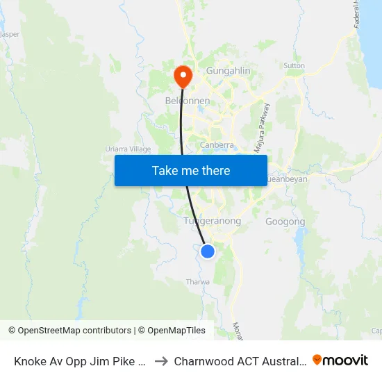 Knoke Av Opp Jim Pike Av to Charnwood ACT Australia map