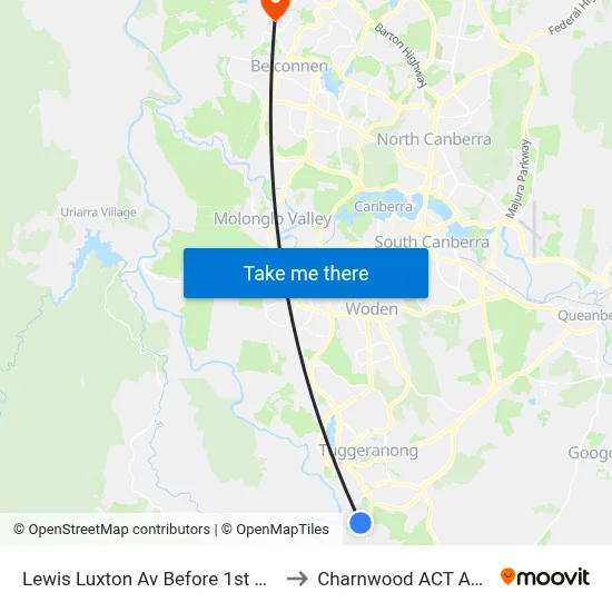Lewis Luxton Av Before 1st Cerutty Cr to Charnwood ACT Australia map
