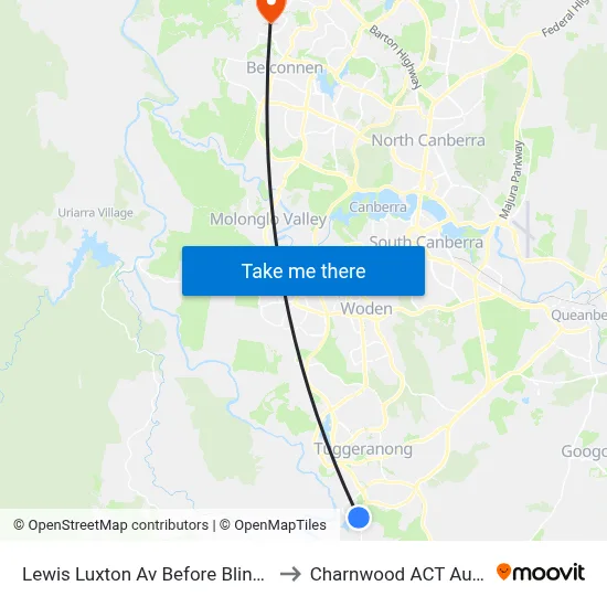Lewis Luxton Av Before Blinkhorn Pl to Charnwood ACT Australia map