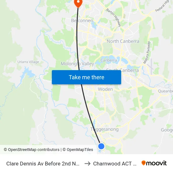 Clare Dennis Av Before 2nd Noel Ryan Gdn to Charnwood ACT Australia map