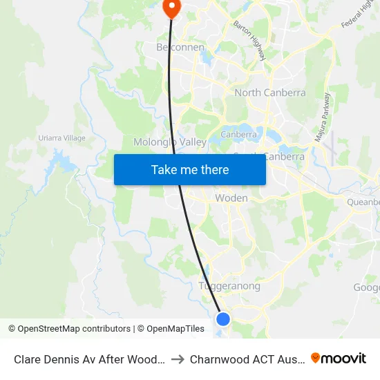 Clare Dennis Av After Woodfull Lp to Charnwood ACT Australia map