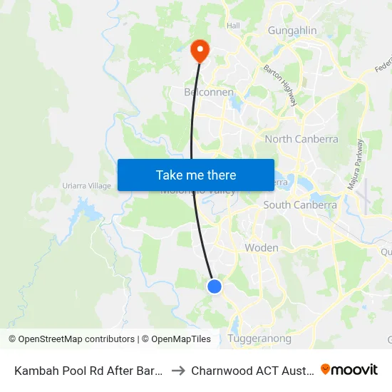 Kambah Pool Rd After Barritt St to Charnwood ACT Australia map