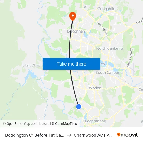 Boddington Cr Before 1st Castley Cct to Charnwood ACT Australia map