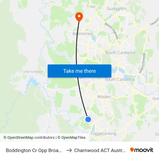 Boddington Cr Opp Broad Pl to Charnwood ACT Australia map