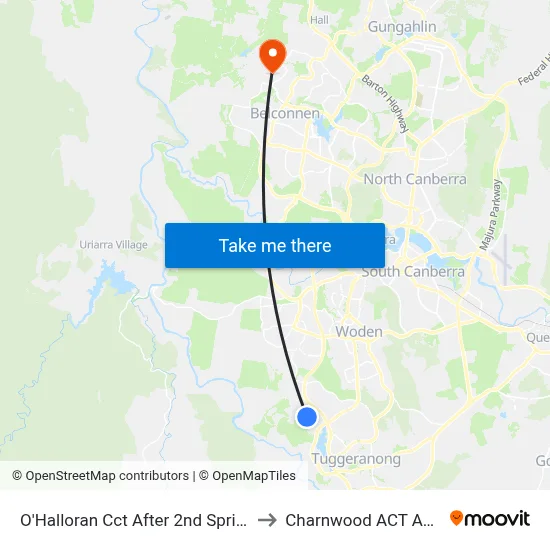 O'Halloran Cct After 2nd Springbett St to Charnwood ACT Australia map