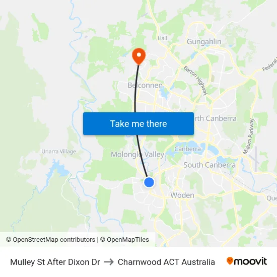 Mulley St After Dixon Dr to Charnwood ACT Australia map