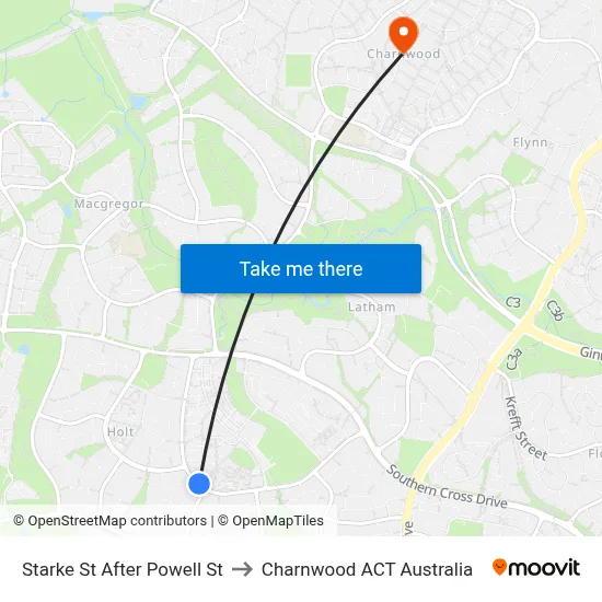 Starke St After Powell St to Charnwood ACT Australia map