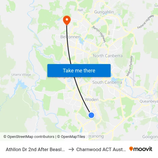 Athllon Dr 2nd After Beasley St to Charnwood ACT Australia map