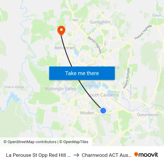 La Perouse St Opp Red Hill Shops to Charnwood ACT Australia map