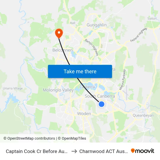 Captain Cook Cr Before Austin St to Charnwood ACT Australia map