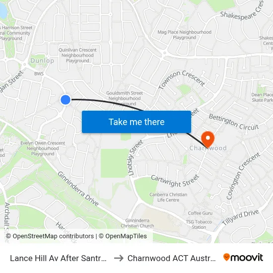 Lance Hill Av After Santry Pl to Charnwood ACT Australia map