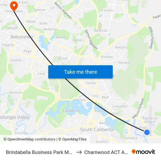 Brindabella Business Park Molonglo Dr to Charnwood ACT Australia map