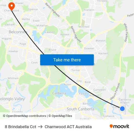 8 Brindabella Cct to Charnwood ACT Australia map