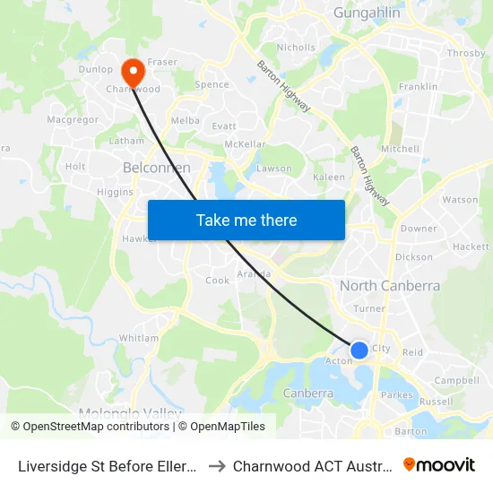 Liversidge St Before Ellery Cr to Charnwood ACT Australia map