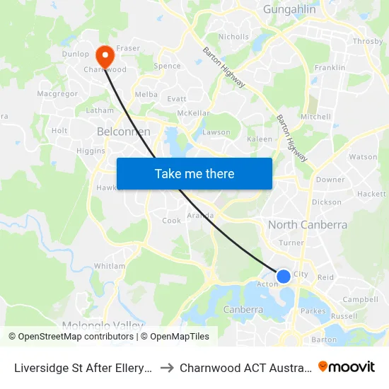 Liversidge St After Ellery Cr to Charnwood ACT Australia map