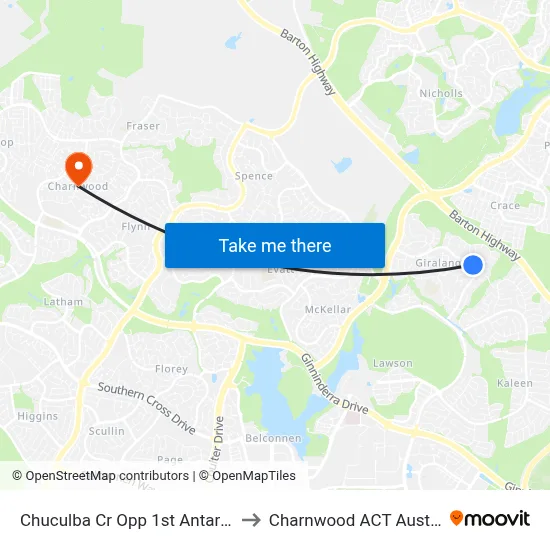Chuculba Cr Opp 1st Antares Cr to Charnwood ACT Australia map