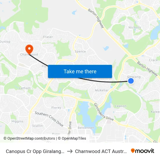 Canopus Cr Opp Giralang Ps to Charnwood ACT Australia map