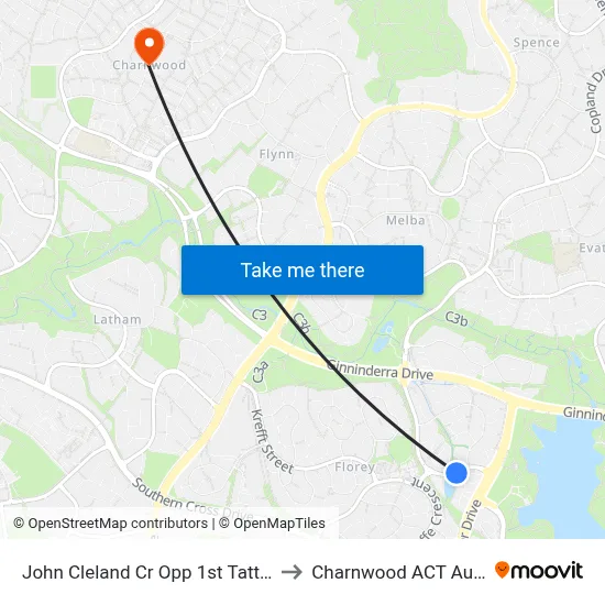 John Cleland Cr Opp 1st Tattersall Cr to Charnwood ACT Australia map