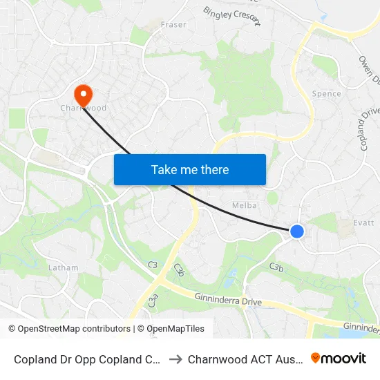 Copland Dr Opp Copland College to Charnwood ACT Australia map