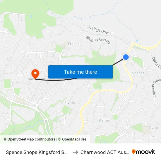 Spence Shops Kingsford Smith Dr to Charnwood ACT Australia map