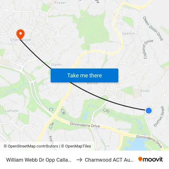 William Webb Dr Opp Callaghan St to Charnwood ACT Australia map