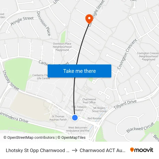 Lhotsky St Opp Charnwood Shops to Charnwood ACT Australia map