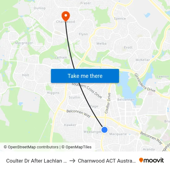 Coulter Dr After Lachlan St to Charnwood ACT Australia map