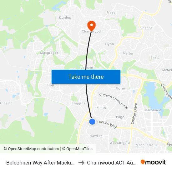 Belconnen Way After Mackinolty St to Charnwood ACT Australia map