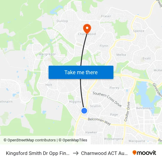 Kingsford Smith Dr Opp Findlay St to Charnwood ACT Australia map