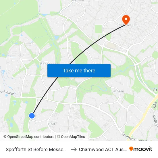 Spofforth St Before Messenger St to Charnwood ACT Australia map