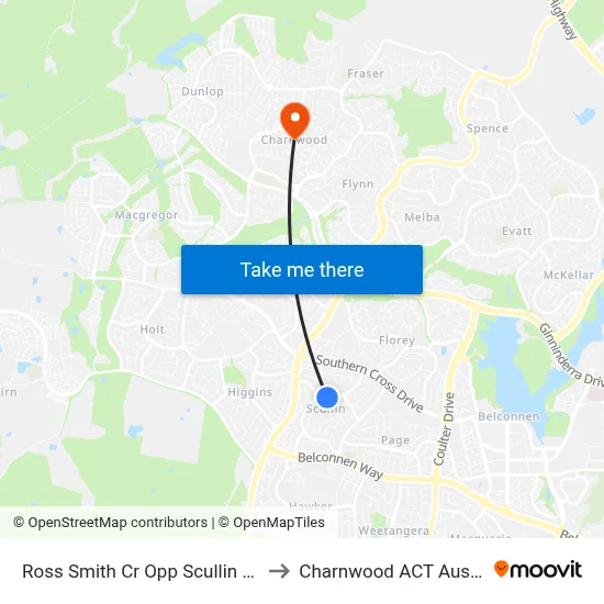 Ross Smith Cr Opp Scullin Shops to Charnwood ACT Australia map