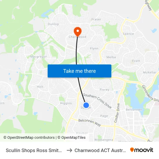 Scullin Shops Ross Smith Cr to Charnwood ACT Australia map