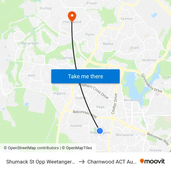 Shumack St Opp Weetangera Shops to Charnwood ACT Australia map