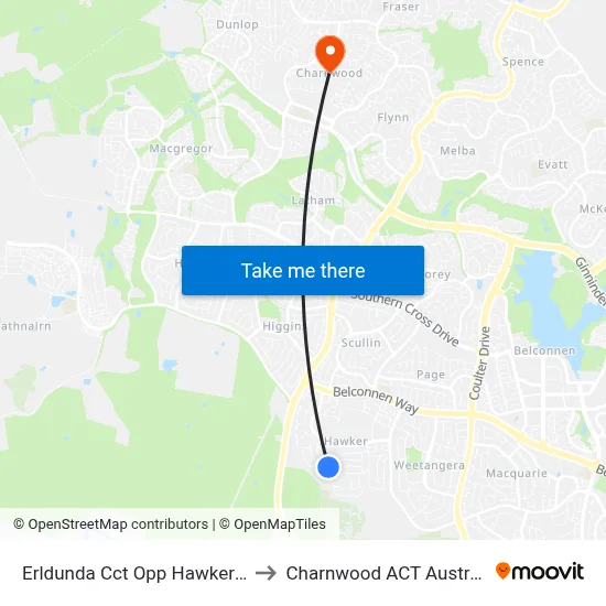 Erldunda Cct Opp Hawker Ps to Charnwood ACT Australia map