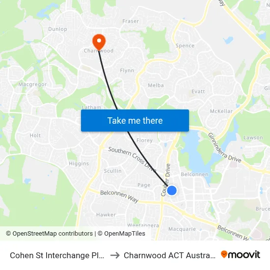 Cohen St Interchange Plt 5 to Charnwood ACT Australia map