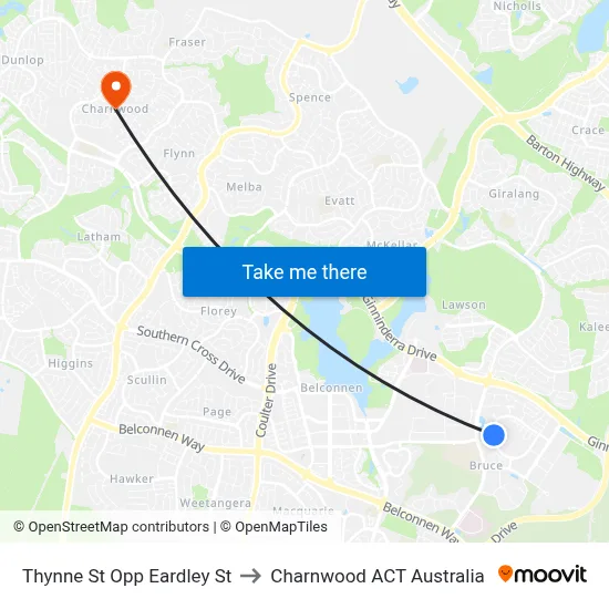 Thynne St Opp Eardley St to Charnwood ACT Australia map