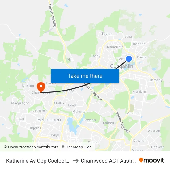 Katherine Av Opp Cooloola St to Charnwood ACT Australia map
