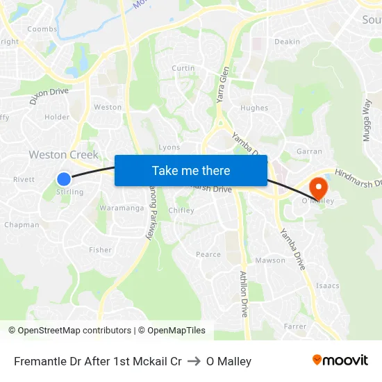 Fremantle Dr After 1st Mckail Cr to O Malley map